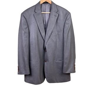 Lauren Ralph Lauren Gray Silk Wool Two Button Suit Blazer 46 Long